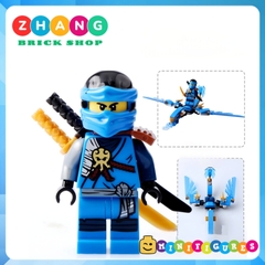 Xếp hình Ninjago Jay Lloyd Kai Cole Zane Stone Scout Chop rai Cryptor tặng kèm Rồng bay Lego Minifigures SY626