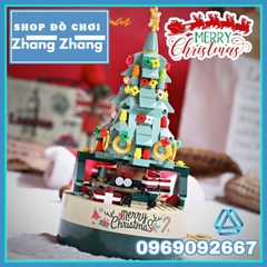 Đồ chơi xếp hình mô hình Cây thông giáng sinh phát nhạc Noel Merry Christmas Minifigures Kaki JK1302