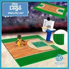 Xếp hình Basketball sân bóng rổ nhà nghề NBA có đầy đủ bảng rổ Lego Minifigures