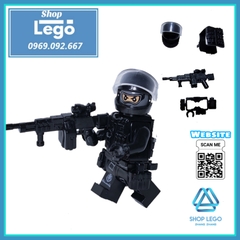 Xếp hình mô hình cảnh sát đặc nhiệm Ghost Squad phản ứng nhanh như Swat Lego Minifigures No840077