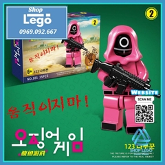 Xếp hình mô hình Trò chơi con mực Squid Game gồm Gi Hoon - Oh Il Nam - Sae Byuk - Ali Lego Minifigures QG101