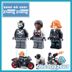 [179 hình] Xếp hình Crossbones Hazard Heist Falcon và Black Widow mới nhất Lego Minifigures Decool 7121