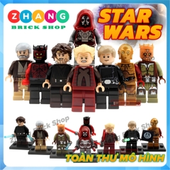 Xếp hình Star Wars Luke Skywalker - Ben Kenobi - Maul - Kao Darth Sidious - Anakin - C-3PO Lego Minifigures POGO PG8021