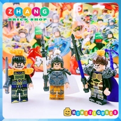 Đồ chơi xếp hình combo 6 nhân vật tam quốc ngẫu nhiên Quan Vũ Triệu Vân Khổng Minh Lữ Bố Xích thố Minifigures D613