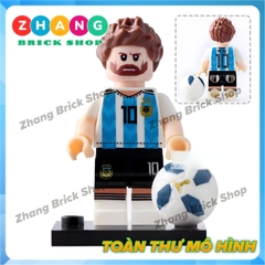 Xếp hình mô hình cầu thủ bóng đá nổi tiếng gồm Ronaldo - Messi - Cavani Lego Minifigures Koruit KT1003
