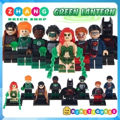 Đồ chơi Xếp hình gồm Green Lantern - Hal Jordan - Stewart - Super Man - Poison Ivy - Batman - Robin Minifigures WM6013