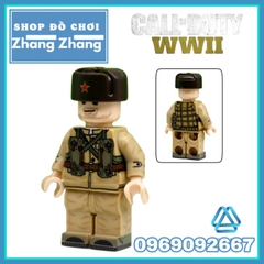Đồ chơi xếp hình Hồng quân Liên Xô và lính Mỹ thế chiến 2 WWII Call of Duty Minifigures JC013 016 JA015 018