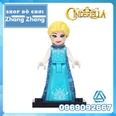 Xếp hình Lọ Lem Alana - Ariel - Cinderella - Fairy Godmother - Rapunzel - Elsa Lego Minifigures Lele F010 017