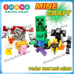 Xếp hình MineCraft Redstone Golem - Creeper - Zombie - Wither Skeleton - Blaze - Wither Lego Minifigures Xinh X0294