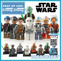 Xếp hình Rey - Luke Skywalker - Sabine - Ahsoka Tano - Kit Fisto - Jag - Snowtrooper Lego Minifigures Lele C023 030