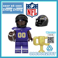 Đồ chơi xếp hình Cầu thủ bóng bầu dục Mỹ Batch of NFL Minifigures Kopf KF6139