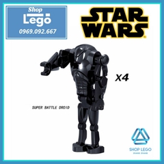Xếp hình Star Wars Bộ 4 con Super Battle Droid trong chiến tranh giữa các vì sao Lego Minifigures POGO C014