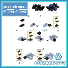 Đồ chơi xếp hình Minecraft trong Mine Blocks gồm Ghast - Polar Bear - Spider mô hình Minifigures Lele B033 040