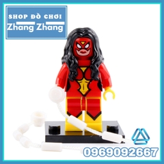 Xếp hình Scarlet Spider Woman SpiderMan Iron Spider Doc Ock Green Goblin Noir Home Coming Lego Minifigures Xinh X0107