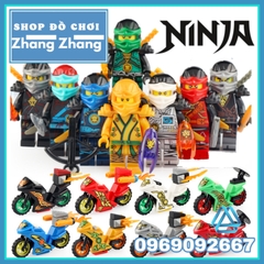 Xếp hình Ninjago nhân vật Zane - Kai - Jay - Cole Nya - Lloyd tặng kèm xe moto Lego Minifigures LeLe 31050