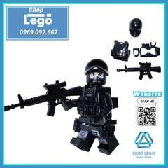 Xếp hình mô hình cảnh sát đặc nhiệm Ghost Squad phản ứng nhanh như Swat Lego Minifigures No840077