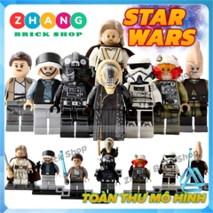 Xếp hình Star Wars Ki-Adi-Mundi - Rey - Moloch Luke Skywalker Imperial Pilot Rebel Trooper Lego Minifigures Pogo PG8116