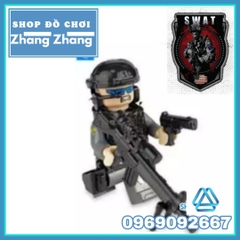 Xếp hình lực lượng đặc nhiệm phản ứng nhanh SWAT Mỹ đầy đủ phụ kiện Lego Minifigures 820024 no.820024