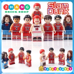 Xếp hình Bóng rổ Slam Dunk Hanamichi - Akagi - Miyagi - Rukawa - Haruko - Ayako Lego Minifigures POGO PG8092