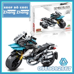 Xếp hình Motor BMW R1200Gs mới nhất 255 hình có hộp đầy đủ Lego Minifigures Sembo Block 701108
