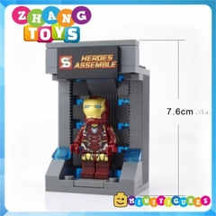 [129 hình] Xếp hình Người sắt Iron man Tủ trưng bày giáp Full Tủ + Hiệu ứng + Cánh) Lego Minifigures SY Sy1169