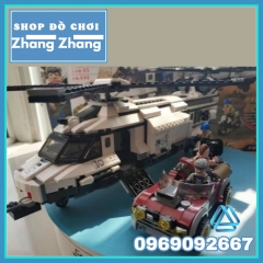 [648 hình] Xếp hình Trực thăng U.N trắng Quân sự Lego Minifigures Enlighten 3208
