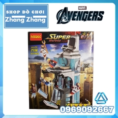 [511 hình] Xếp hình Lego Attack On Avengers Tower Lego Minifigures Decool 7114