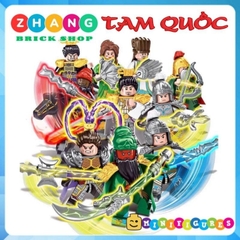 Đồ chơi xếp hình combo 6 nhân vật tam quốc ngẫu nhiên Quan Vũ Triệu Vân Khổng Minh Lữ Bố Xích thố Minifigures D613