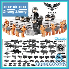 Xếp hình biệt đội SWAT đặc nhiệm và chó nghiệp vụ Lego Minifigures Kopf KF6067