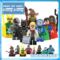 Xếp hình Harley Quinn - Loki - Clock King - Superman - Aquaman - Batman - Cyborg Scarecrow Lego Minifigures Pogo PG8068