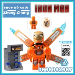 [129 hình] Xếp hình Người sắt Iron man Tủ trưng bày giáp Full Tủ + Hiệu ứng + Cánh) Lego Minifigures SY Sy1169