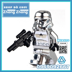 Xếp hình Imperial Stormtrooper mạ Crom bóng trong Star Wars Chiến tranh giữa các vì sao Lego Minifigures POGO PG801