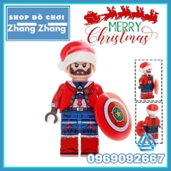 Xếp hình giáng sinh Hulk Deadpool Spider-Man Wolverine Supergirl Groot Marry Christmas Lego Minifigures POGO PG8185
