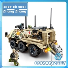 Đồ chơi Xếp hình Xe quân sự cứu thương quân y quân đội bọc thép Minifigures Sembo Block SD105561