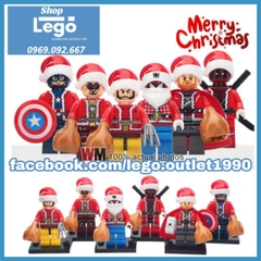 Xếp hình Giáng sinh Siêu anh hùng Marvel - X-men - Deadpool Merry Christmas 2019 Lego Minifigures Xinh X0222