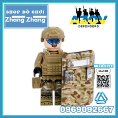 Đồ chơi xếp hình Tiểu đoàn Azov Ukraine chiến đấu với quân đội Nga Minifigures M8019