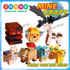 Đồ chơi xếp hình Minecraft trong Mine Blocks gồm Hoglin - Ender Dragon - Magma Cube - Pufferfish Minifigures Xinh X0311