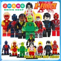 Xếp hình Forge - Domino - Omega Red - Sunfire - Radioactive Man- Pyro- Ripclaw- Union Jack Lego Minifigures POGO PG8082