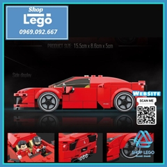 Xếp hình siêu xe Ferrari F8 Tributo gồm 332 mảnh Lego Minifigures Quanguan 100137