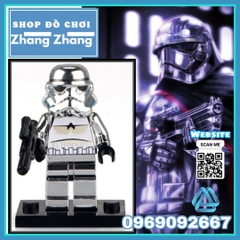 Xếp hình Imperial Stormtrooper mạ Crom bóng trong Star Wars Chiến tranh giữa các vì sao Lego Minifigures POGO PG801