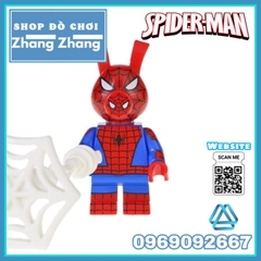 Đồ chơi xếp hình Spider Ham gồm Miles Morales - Ben Reily - Venom - Iron Ham - Hulk - Wolverham Minifigures Kopf KF6085