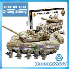 Đồ chơi Xếp hình Xe tăng Type 15 light tank Black panther ZTQ-15 1424 hình Minifigures Kazi 639001