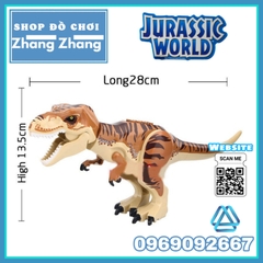 [28 cm] Xếp hình Khủng long TYRANNOSAURUS Rex Dinosaur tron Công viên kỷ Jura - Jurassic Park Lego Minifigures LeLe L031