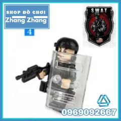 Xếp hình lực lượng đặc nhiệm phản ứng nhanh SWAT Mỹ đầy đủ phụ kiện Lego Minifigures 820024 no.820024