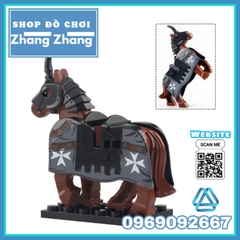 Đồ chơi xếp hình Ngựa chiến kỵ sĩ trung cổ Minifigures Xinh X0317