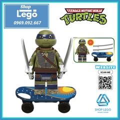 Xếp hình Ninja rùa teenage mutant ninja turtles gồm Leonardo - Raphael - Donatello Lego Minifigures Kopf KF6125