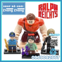 Xếp hình Wreck-it-Ralph gồm Tamora Jean Calhoun - Fix-it-Felix - Vanellope von Schweetz Lego Minifigures MG9007