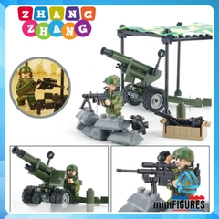 Xếp hình Doanh trại quân đội dã chiến đầy đủ vũ khí bộ binh rừng Lego Minifigures Gudi 8009