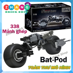 Đồ chơi xếp hình Xe motor Bat pod của người dơi Batman gồm 311 mảnh ghép Minifigures Brick 7115
