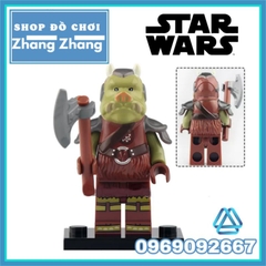 Đồ chơi xếp hình Star Wars Boba Fett Bib Fortuna Fennec Shand Quarren Cad Bane Gamorrean Minifigures KM66021 66028